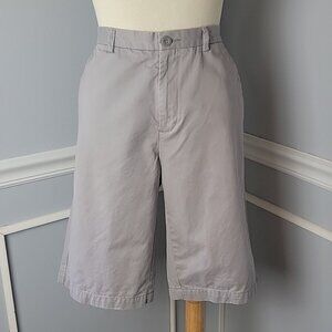 CALVIN KLEIN Light Gray Flat Front Chino Style Preppy Summer Casual Shorts 34